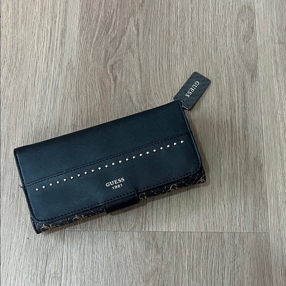 Guess Black and Brown Studded Wallet